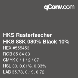 Color code: HKS Rasterfaecher - HKS 88K 080% Black 10% | qconv.com