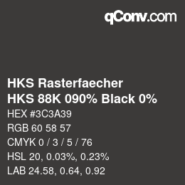 Color code: HKS Rasterfaecher - HKS 88K 090% Black 0% | qconv.com