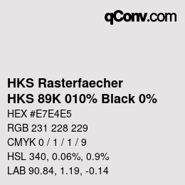 Código de color: HKS Rasterfaecher - HKS 89K 010% Black 0% | qconv.com