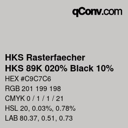 Código de color: HKS Rasterfaecher - HKS 89K 020% Black 10% | qconv.com