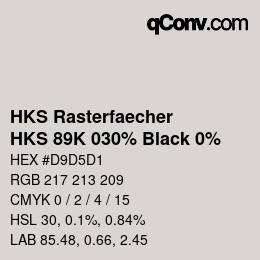 Color code: HKS Rasterfaecher - HKS 89K 030% Black 0% | qconv.com