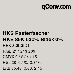 Código de color: HKS Rasterfaecher - HKS 89K 030% Black 0% | qconv.com