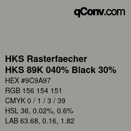 Color code: HKS Rasterfaecher - HKS 89K 040% Black 30% | qconv.com