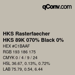 Color code: HKS Rasterfaecher - HKS 89K 070% Black 0% | qconv.com