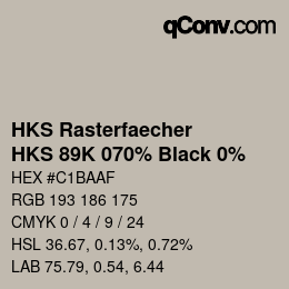 Código de color: HKS Rasterfaecher - HKS 89K 070% Black 0% | qconv.com