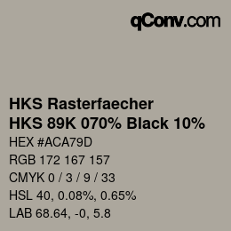 カラーコード: HKS Rasterfaecher - HKS 89K 070% Black 10% | qconv.com