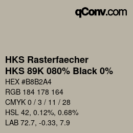 Color code: HKS Rasterfaecher - HKS 89K 080% Black 0% | qconv.com