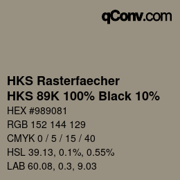 Código de color: HKS Rasterfaecher - HKS 89K 100% Black 10% | qconv.com