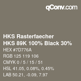 カラーコード: HKS Rasterfaecher - HKS 89K 100% Black 30% | qconv.com