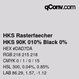 Color code: HKS Rasterfaecher - HKS 90K 010% Black 0% | qconv.com