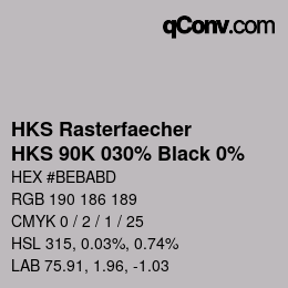 Code couleur: HKS Rasterfaecher - HKS 90K 030% Black 0% | qconv.com