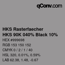 Color code: HKS Rasterfaecher - HKS 90K 040% Black 10% | qconv.com