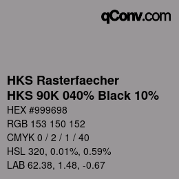 Código de color: HKS Rasterfaecher - HKS 90K 040% Black 10% | qconv.com