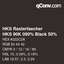 カラーコード: HKS Rasterfaecher - HKS 90K 090% Black 50% | qconv.com