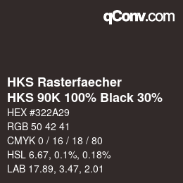 カラーコード: HKS Rasterfaecher - HKS 90K 100% Black 30% | qconv.com