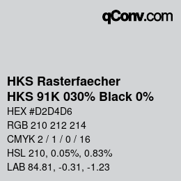Color code: HKS Rasterfaecher - HKS 91K 030% Black 0% | qconv.com