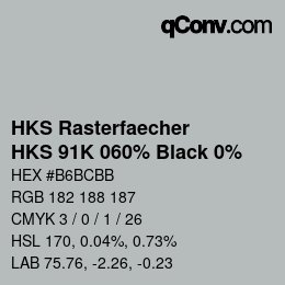 Código de color: HKS Rasterfaecher - HKS 91K 060% Black 0% | qconv.com