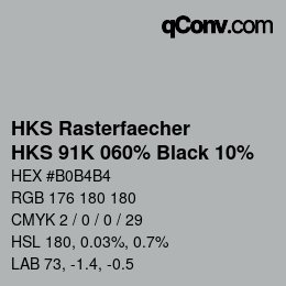 Color code: HKS Rasterfaecher - HKS 91K 060% Black 10% | qconv.com