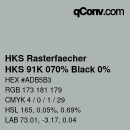 Farbcode: HKS Rasterfaecher - HKS 91K 070% Black 0% | qconv.com