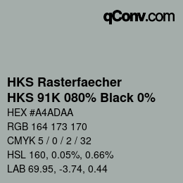Código de color: HKS Rasterfaecher - HKS 91K 080% Black 0% | qconv.com