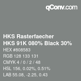Código de color: HKS Rasterfaecher - HKS 91K 080% Black 30% | qconv.com