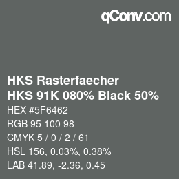 Código de color: HKS Rasterfaecher - HKS 91K 080% Black 50% | qconv.com