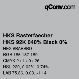 Color code: HKS Rasterfaecher - HKS 92K 040% Black 0% | qconv.com