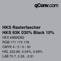 カラーコード: HKS Rasterfaecher - HKS 93K 030% Black 10% | qconv.com