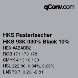 Color code: HKS Rasterfaecher - HKS 93K 030% Black 10% | qconv.com