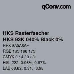 Color code: HKS Rasterfaecher - HKS 93K 040% Black 0% | qconv.com