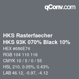 カラーコード: HKS Rasterfaecher - HKS 93K 070% Black 10% | qconv.com