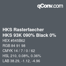 Color code: HKS Rasterfaecher - HKS 93K 090% Black 0% | qconv.com