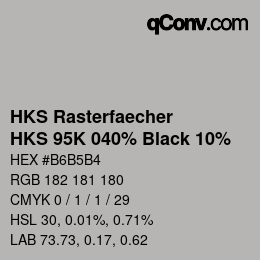 Color code: HKS Rasterfaecher - HKS 95K 040% Black 10% | qconv.com