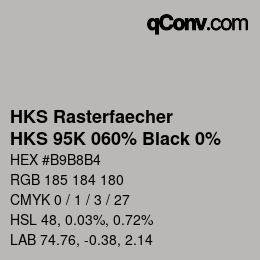 カラーコード: HKS Rasterfaecher - HKS 95K 060% Black 0% | qconv.com