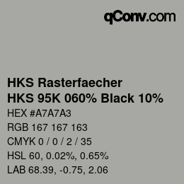 カラーコード: HKS Rasterfaecher - HKS 95K 060% Black 10% | qconv.com
