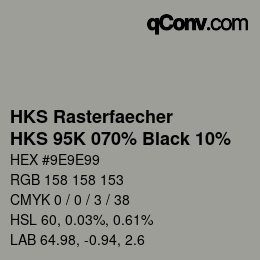 カラーコード: HKS Rasterfaecher - HKS 95K 070% Black 10% | qconv.com