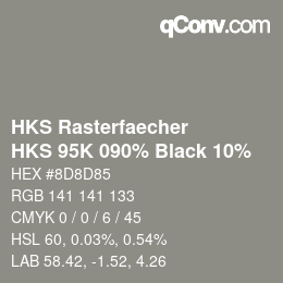 カラーコード: HKS Rasterfaecher - HKS 95K 090% Black 10% | qconv.com