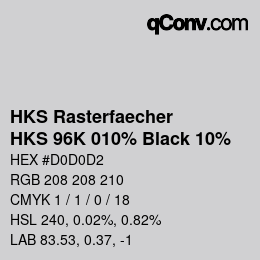 Código de color: HKS Rasterfaecher - HKS 96K 010% Black 10% | qconv.com