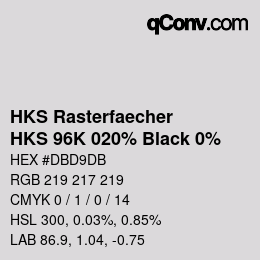 Color code: HKS Rasterfaecher - HKS 96K 020% Black 0% | qconv.com