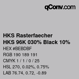 Color code: HKS Rasterfaecher - HKS 96K 030% Black 10% | qconv.com