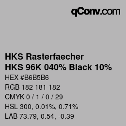 Código de color: HKS Rasterfaecher - HKS 96K 040% Black 10% | qconv.com