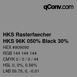 カラーコード: HKS Rasterfaecher - HKS 96K 050% Black 30% | qconv.com