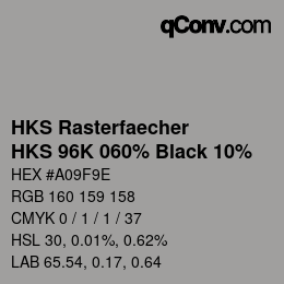 Color code: HKS Rasterfaecher - HKS 96K 060% Black 10% | qconv.com