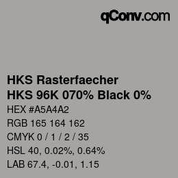 Color code: HKS Rasterfaecher - HKS 96K 070% Black 0% | qconv.com