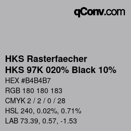 Color code: HKS Rasterfaecher - HKS 97K 020% Black 10% | qconv.com