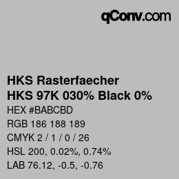 Color code: HKS Rasterfaecher - HKS 97K 030% Black 0% | qconv.com