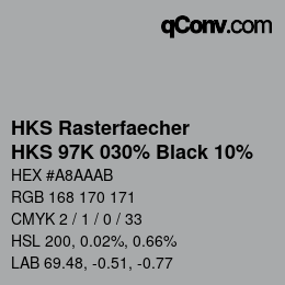 Color code: HKS Rasterfaecher - HKS 97K 030% Black 10% | qconv.com