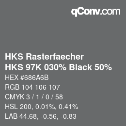 Color code: HKS Rasterfaecher - HKS 97K 030% Black 50% | qconv.com