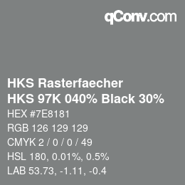 Color code: HKS Rasterfaecher - HKS 97K 040% Black 30% | qconv.com