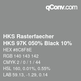 Código de color: HKS Rasterfaecher - HKS 97K 050% Black 10% | qconv.com